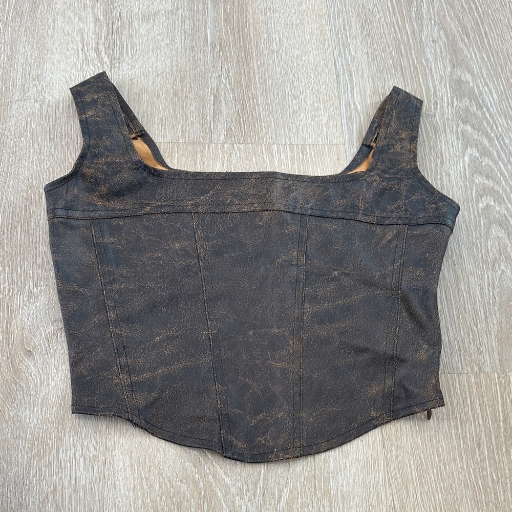 Forever 21 Distressed Brown Tank Top